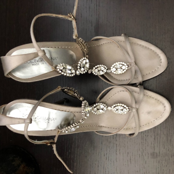 Jeweled Satin Y-Strap Sandals - Picture 1 of 3